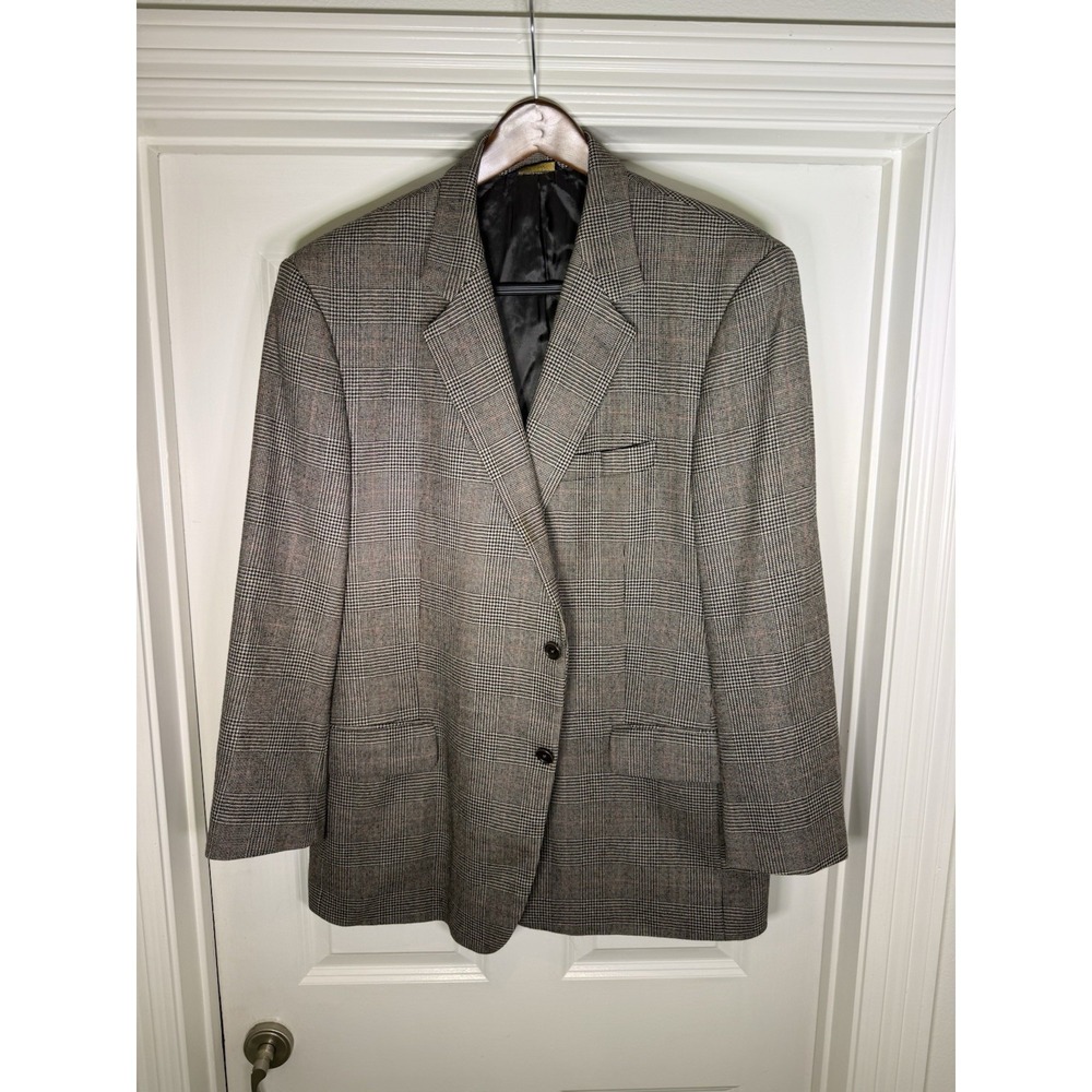 Brooks Brothers Loro Piana Zelander Glen‎ Check Plaid Wool Blazer Sport Coat 48R